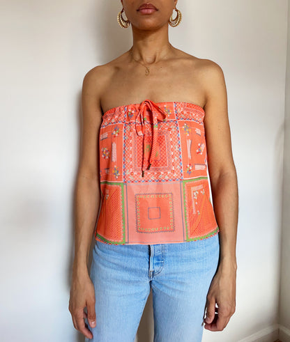 Upcycled Coral Skirt/Tube Top (Medium/Large)