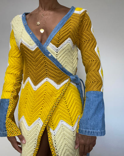 Crochet Wrap Sweater (Medium)