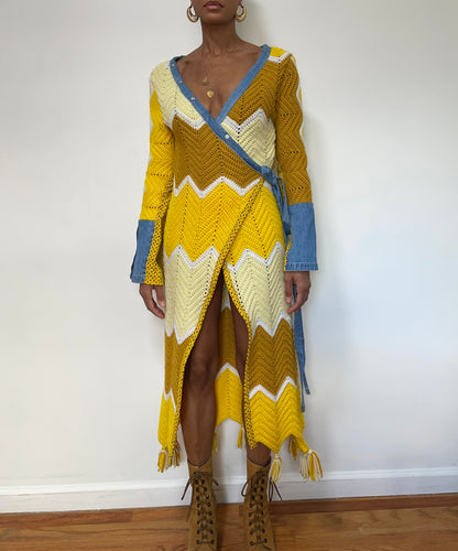 Crochet Wrap Sweater (Medium)