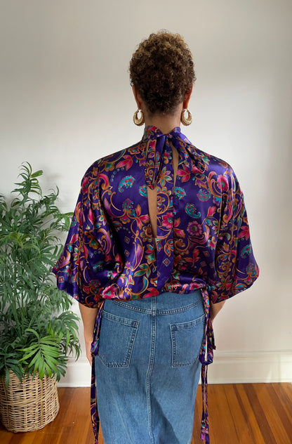 Upcycled Robe Top (M/L)